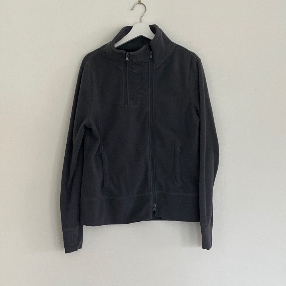 Calvin Klein Performance Mens XL Gray Fleece‎ Double Zip Mock Neck Jacket